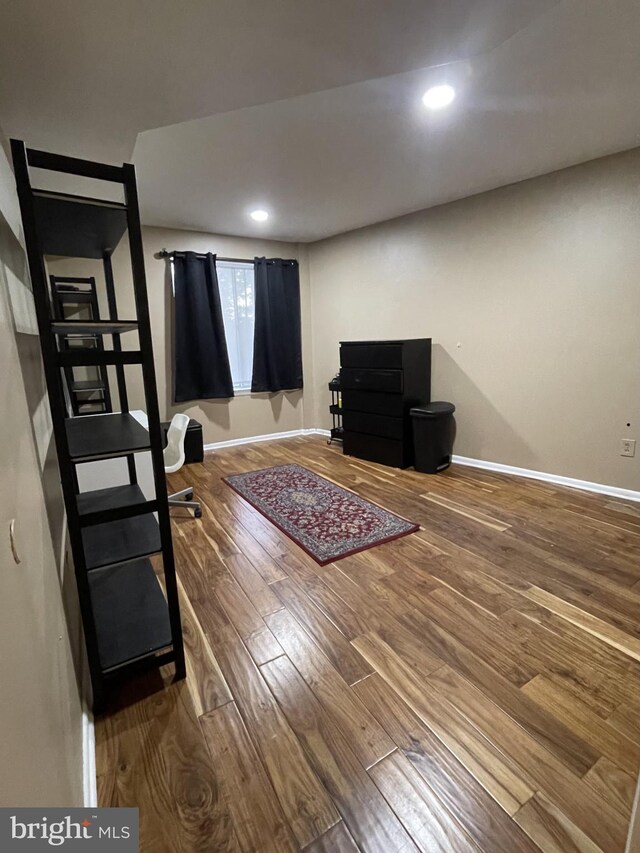 living room with hardwood / wood-style floors