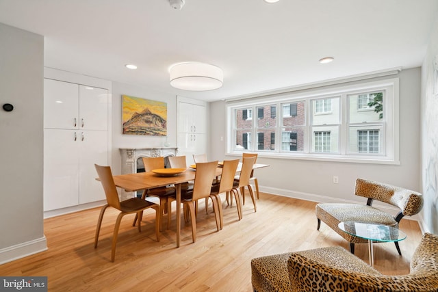 dining area featuring light hardwood / wood-style flooring