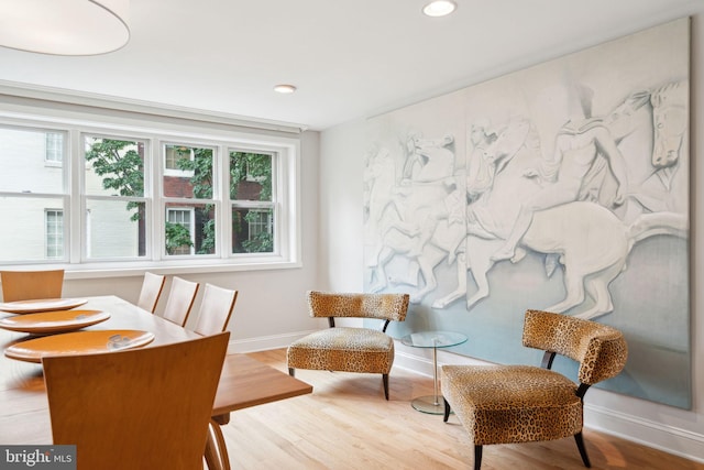 sitting room featuring hardwood / wood-style flooring