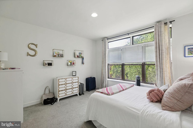 bedroom featuring carpet