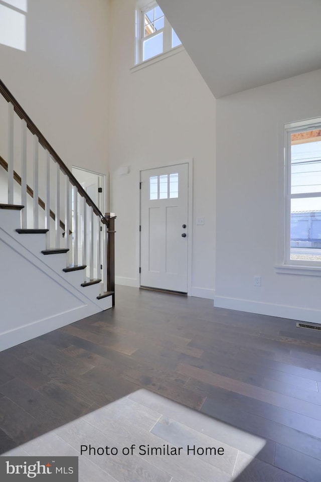 entrance foyer with wood-type flooring and plenty of natural light