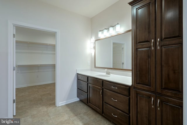 bathroom featuring vanity and tile patterned floors