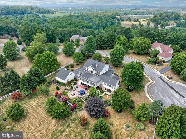 drone / aerial view with a residential view