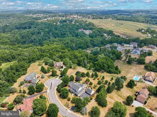 aerial view with a residential view