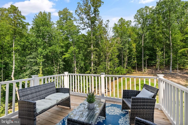 deck featuring an outdoor hangout area