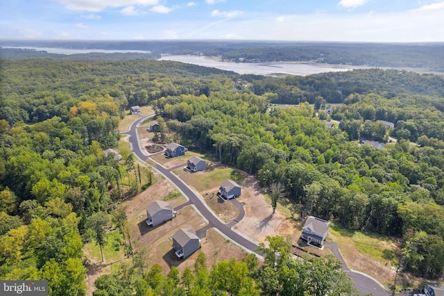 drone / aerial view with a view of trees