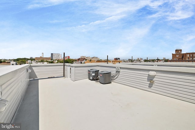 view of patio / terrace featuring a balcony and central AC