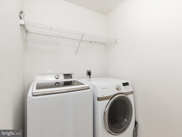 laundry area featuring washer and dryer