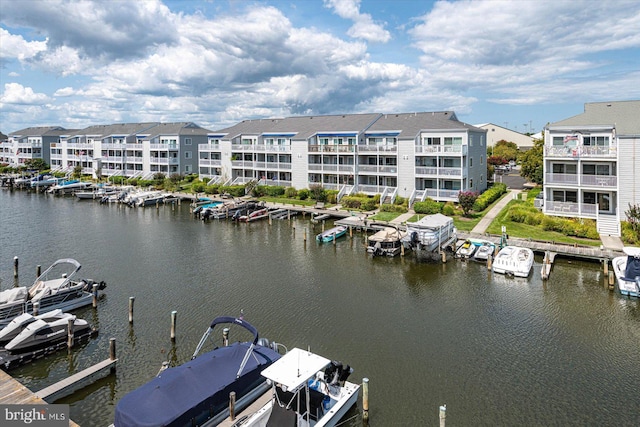 view of water feature featuring a boat dock