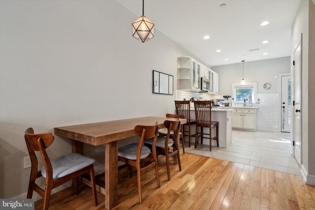 dining area featuring light hardwood / wood-style floors