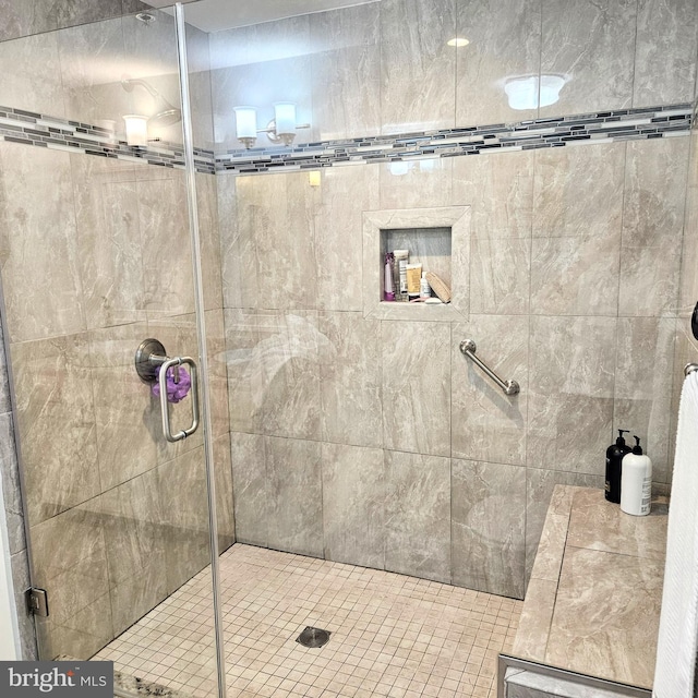 bathroom with an enclosed shower