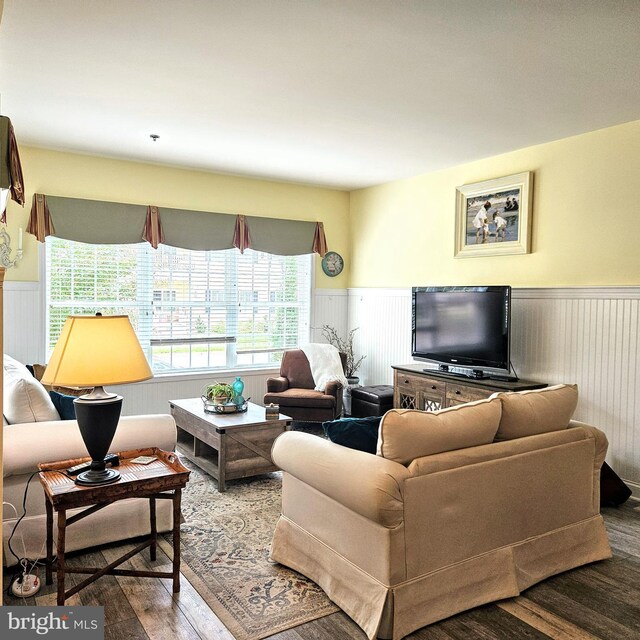 living room featuring hardwood / wood-style flooring