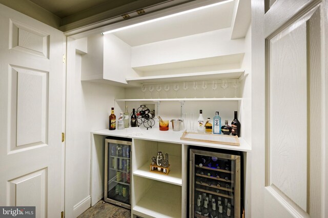 bar featuring beverage cooler