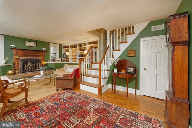 interior space with hardwood / wood-style flooring