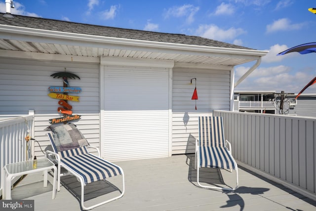 view of patio with a wooden deck