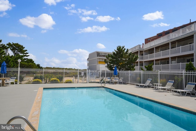 view of pool featuring a patio