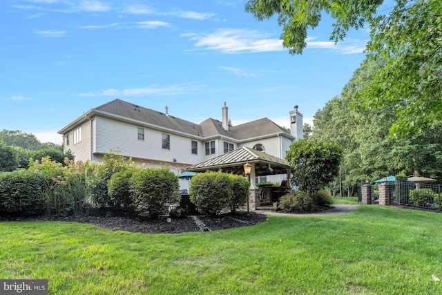 view of yard with a gazebo