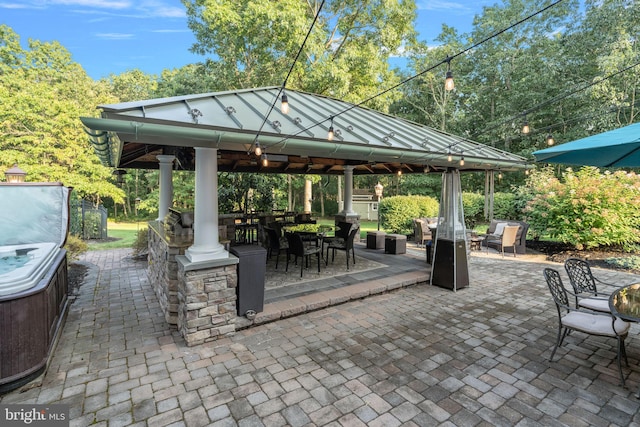 view of patio with a gazebo