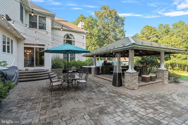 view of patio / terrace featuring a gazebo