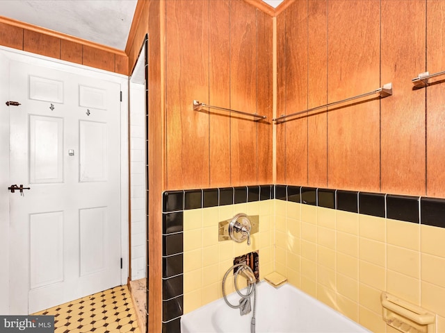 interior details with tile patterned flooring