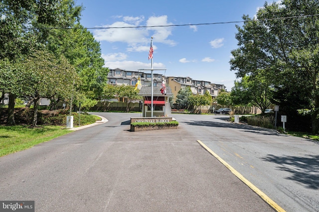 view of road featuring a residential view