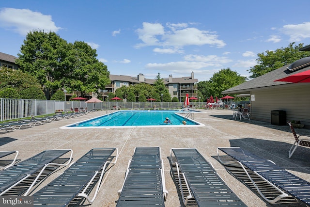 view of pool with a patio area