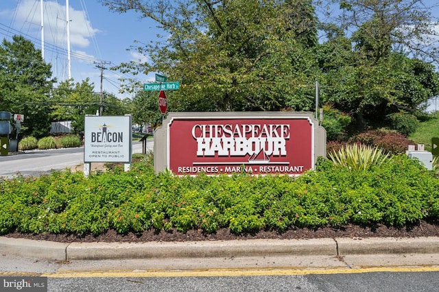 view of community sign