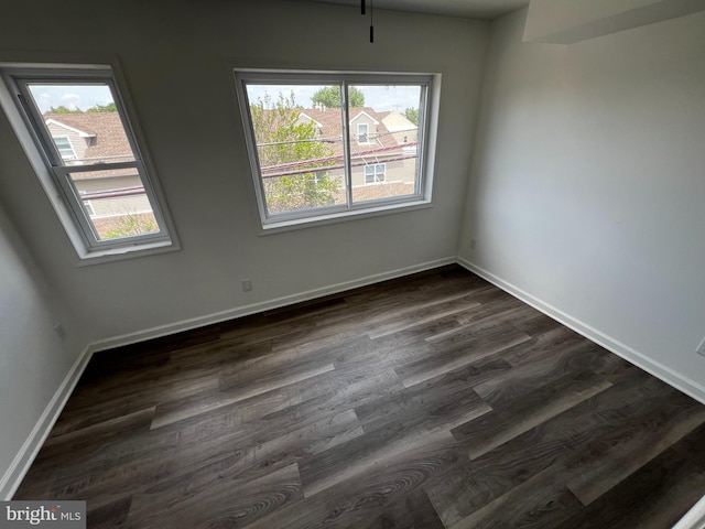 empty room featuring a wealth of natural light and hardwood / wood-style flooring