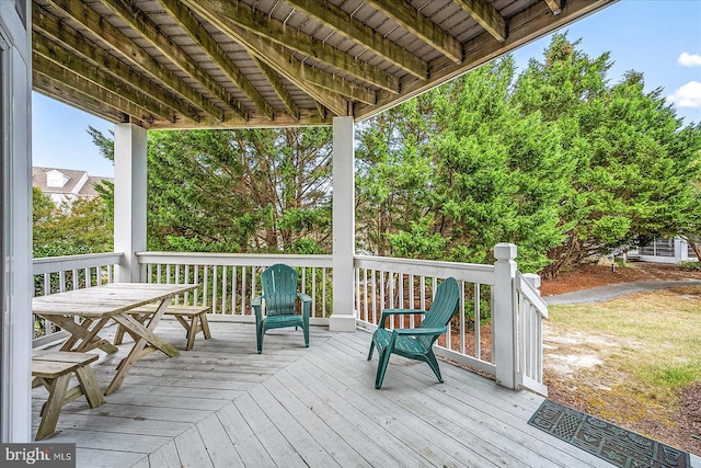 view of wooden deck