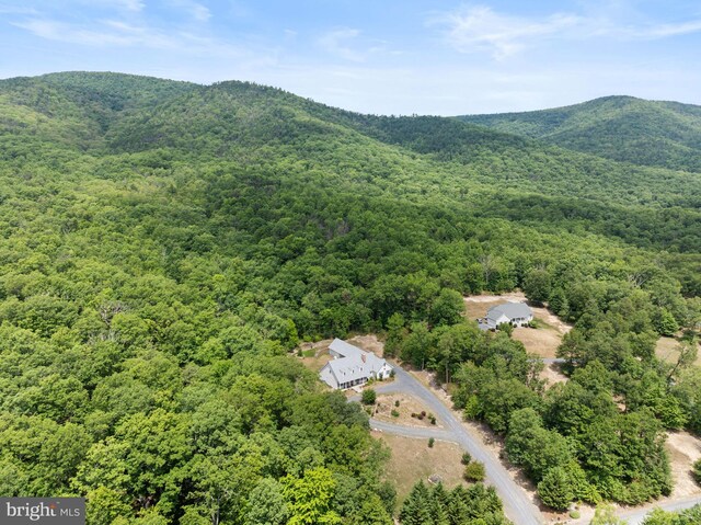 drone / aerial view with a mountain view