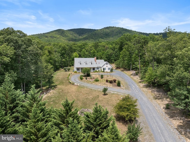 bird's eye view featuring a mountain view