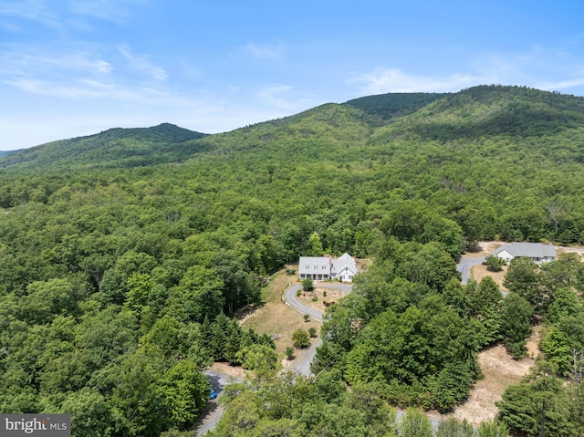 drone / aerial view with a mountain view