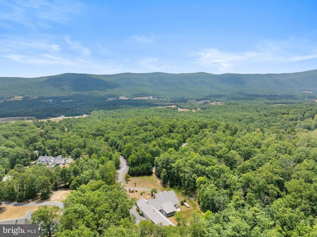 aerial view featuring a mountain view