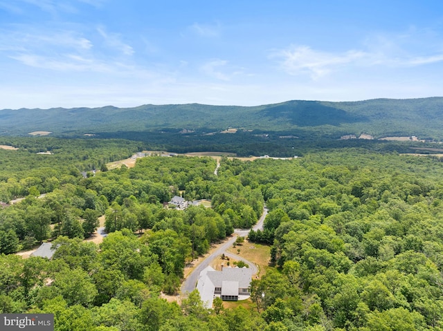 aerial view with a mountain view