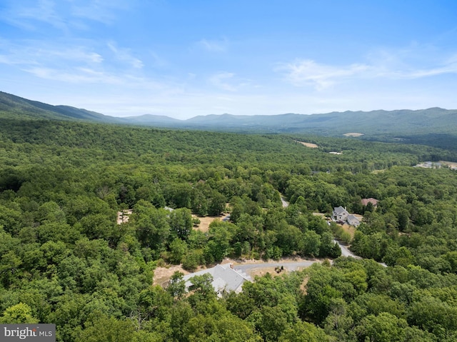 drone / aerial view with a mountain view