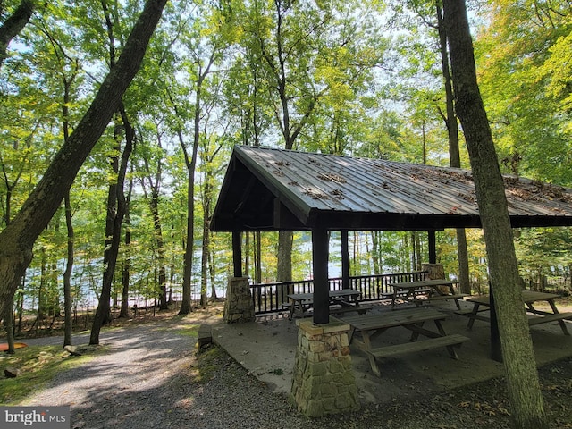 view of community with a gazebo