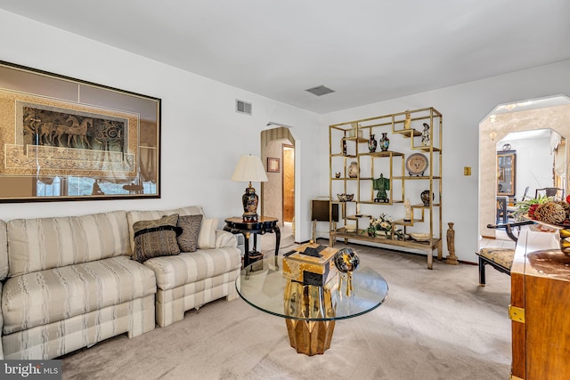 view of carpeted living room