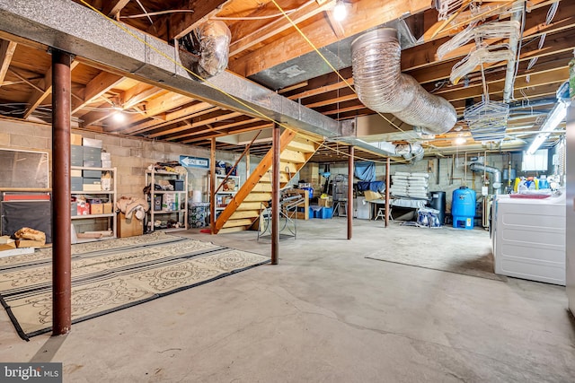 basement with washer / clothes dryer