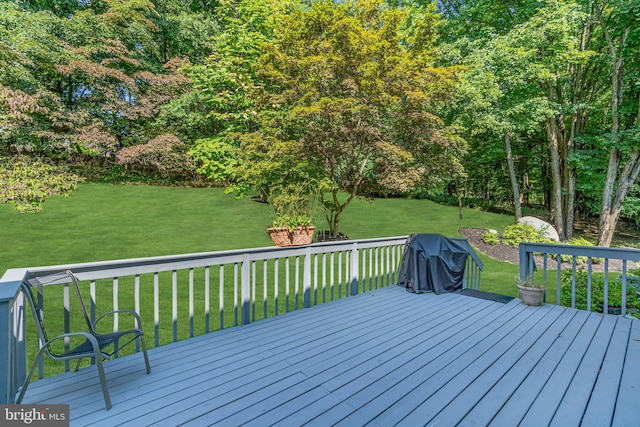 deck with a yard