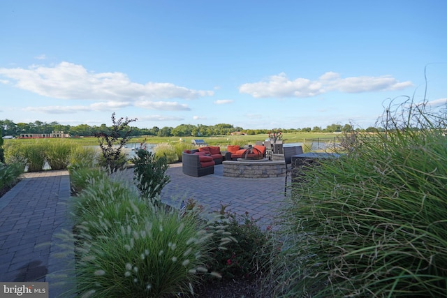 exterior space with an outdoor fire pit