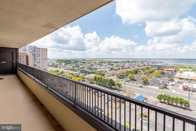 balcony with a water view