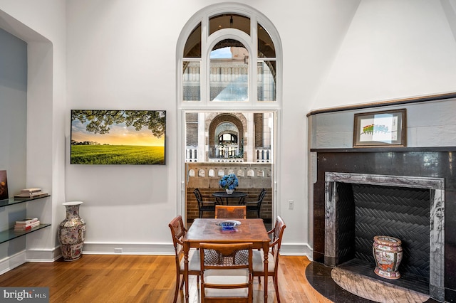 dining room with hardwood / wood-style floors