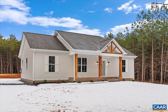 modern farmhouse with covered porch