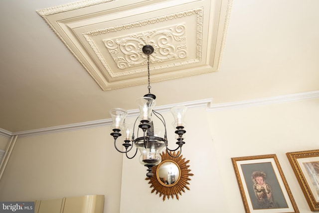 interior details with crown molding