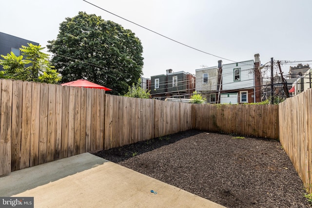 view of yard featuring a patio area