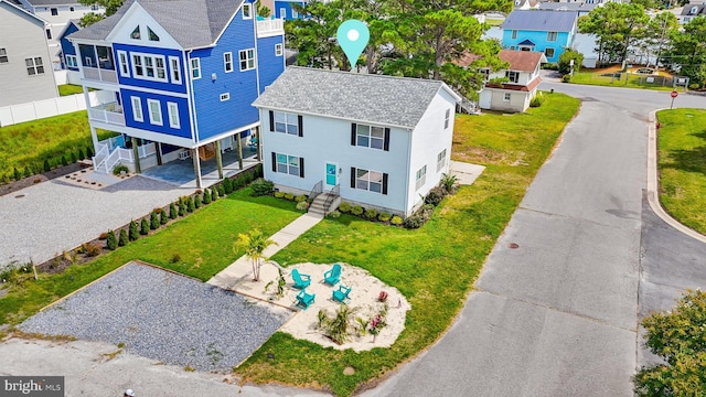 aerial view with a residential view