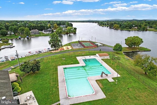 exterior space featuring a water view