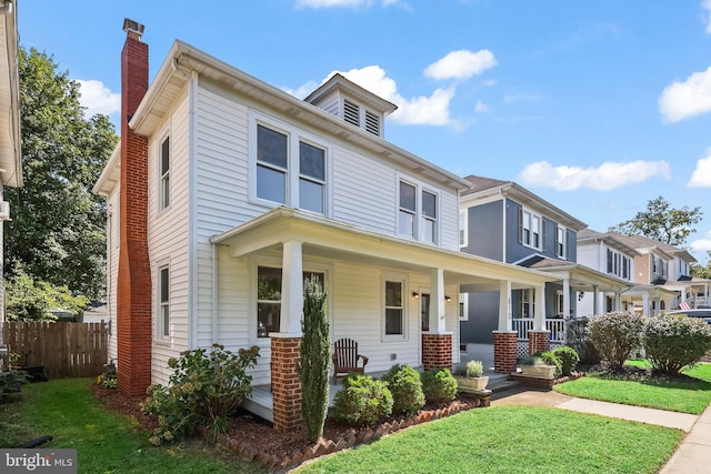 view of front of house with covered porch