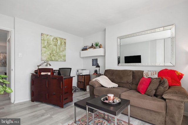 living room featuring light hardwood / wood-style flooring