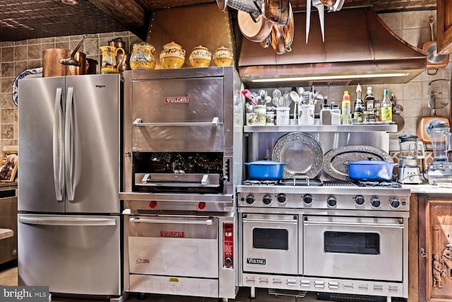 kitchen with appliances with stainless steel finishes